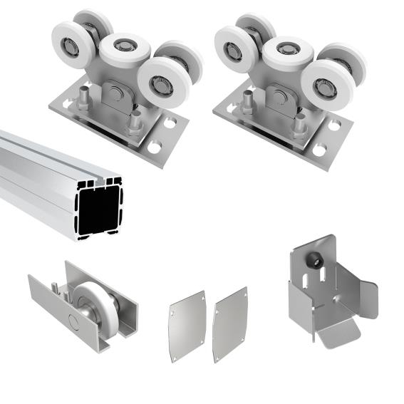 Freitragendes Schiebetor Set Aluminium - Stahl Profil 90 x 95 mm bis 4 m - 250 kg-89-11SV90X95AL-A.4