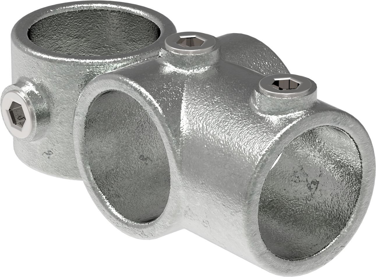 Rohrverbinder - Kreuz-T-Stueck kombiniert - 165B34 - 33-7 mm - 1- - Feuerverzinkt u. Elektrogalvanisiert-165B34
