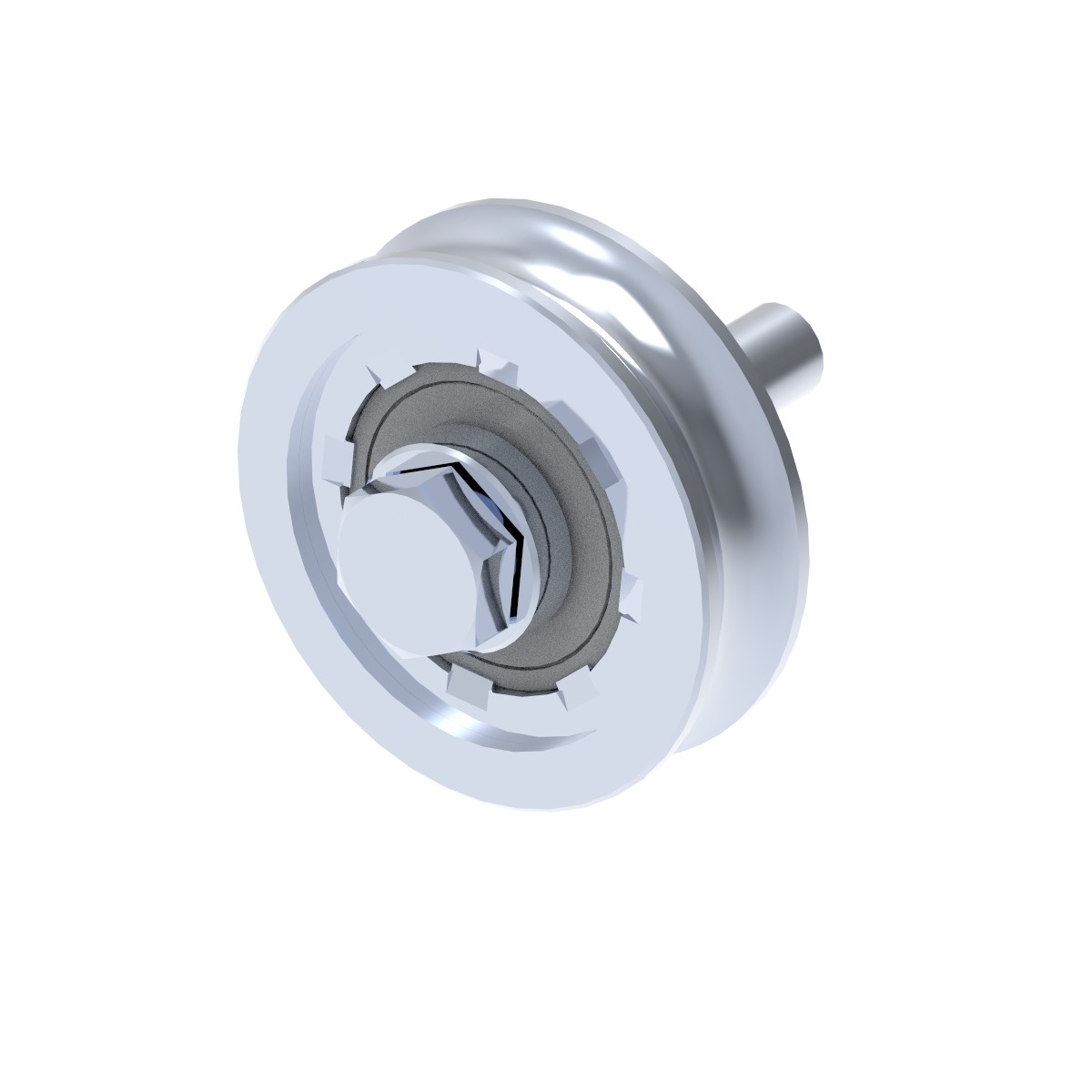 Schiebetorrolle Stahl verzinkt Ø 100 mm mit U-Rille fuer 400 kg Tore-89-11H06U100-A.4