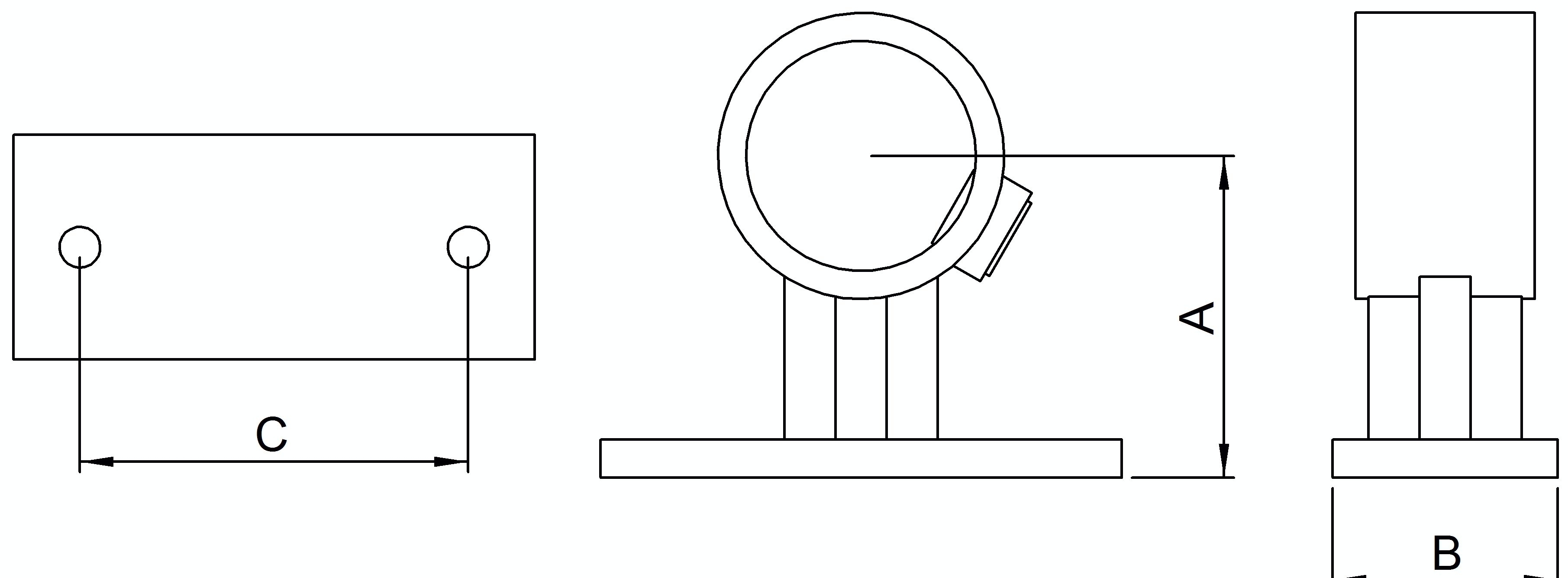 Rohrverbinder Handlaufhalterung Ø 17-2 mm -3-8- - Temperguss verzinkt - 143S17-143S17