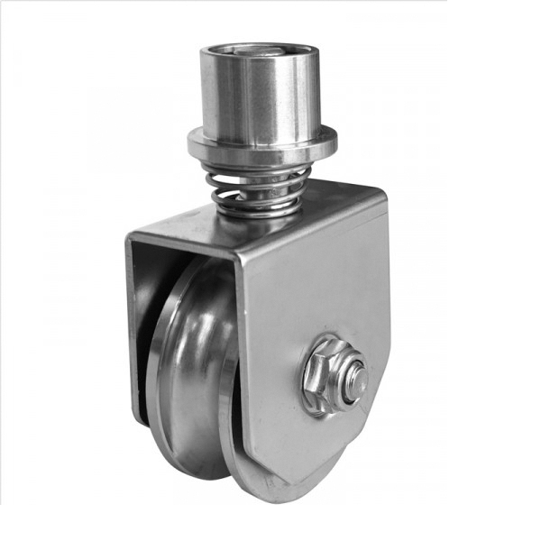 Gefederte Torlaufrolle Stahl verzinkt  78 mm mit U-Rille drehbar-89-11H31U80SP-A.4