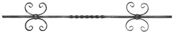 Zierstab - Laenge- 900 mm - Material- 12x12mm - glatt - Stahl -Roh- S235JR-30-1062.8