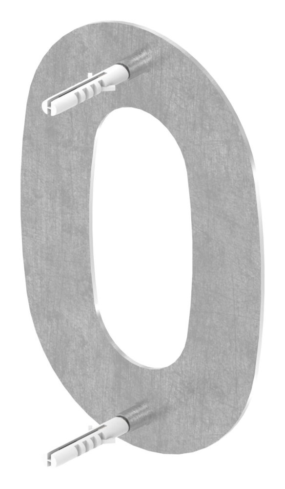 Hausnummer 0 - klein - Masse- 110 mm x 150 mm - V2A-11-8050.4