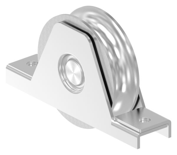 Schiebetorrolle Edelstahl V4A  90 mm Rundrille  20 mm mit Bgel-88-11340-90.V4A