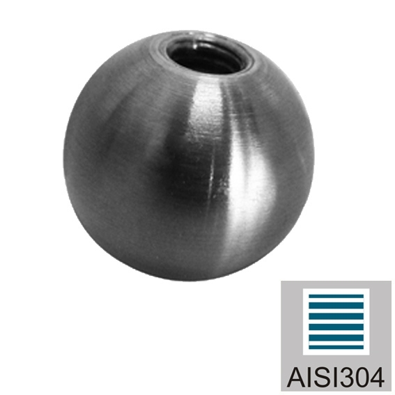 Endkappe Kugel Edelstahl AISI 304 D 40 mm M8 Gewinde geschliffen-89-11A0220040-A.4