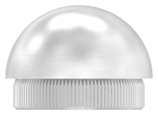 Einschlagkappe V2A Edelstahl fuer Rohr Ø 42-4x2-5 mm halbrund- mit Raendelung-11-5045.4
