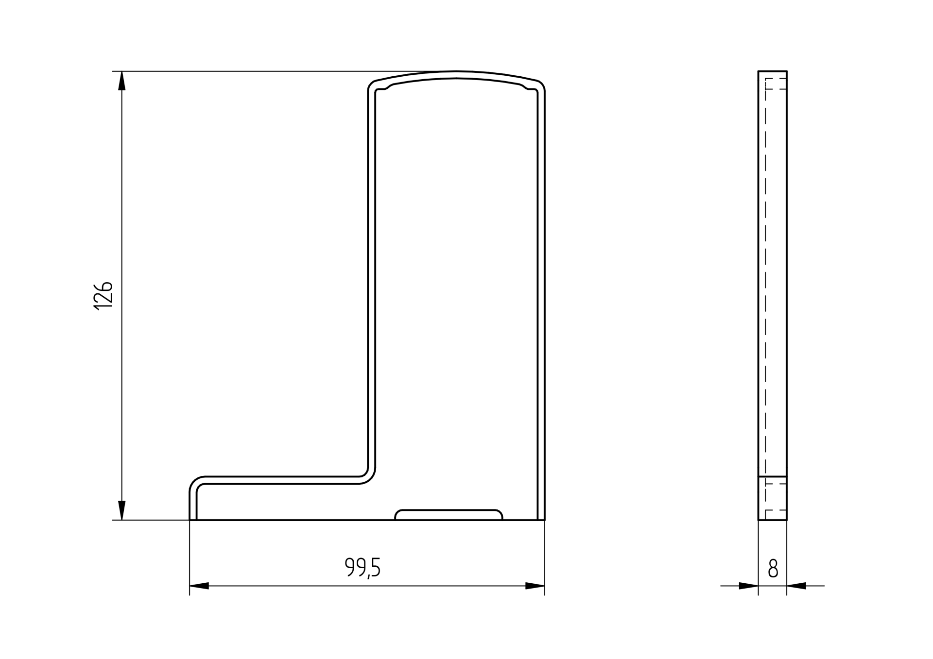 Endkappe Aluminium Satin-ELOX fuer Profil AL-0006 linke Seite-89-11AL0034006SE-A.4