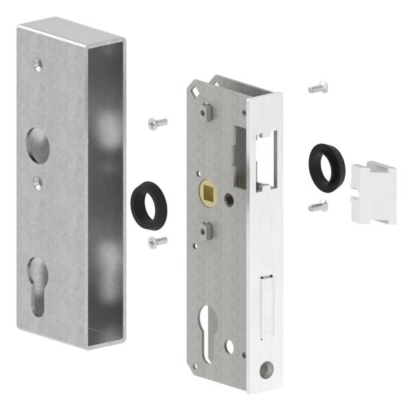 Schlosskasten - Masse- 173x60x30 mm - Dorn- 40 mm - Stahl -roh- S235 JR Abstand 72 mm-30-3200.8