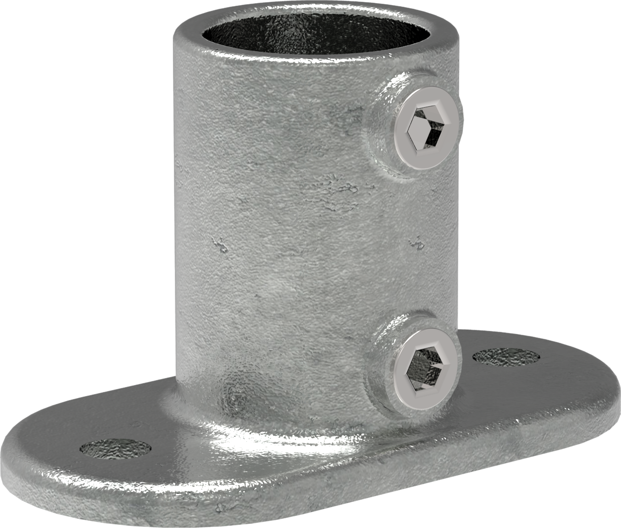 Rohrverbinder - Fussplatte oval - 132D48 - 48-3 mm - 1 1-2- - Feuerverzinkt u. Elektrogalvanisiert-132D48