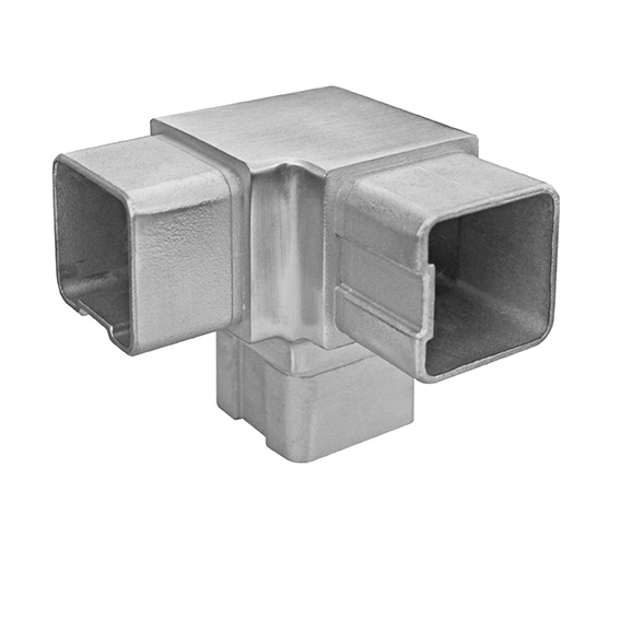 Eckverbinder 3-Wege Edelstahl AISI 316 40x40x2 mm geschliffen-89-11A144304040-A.4