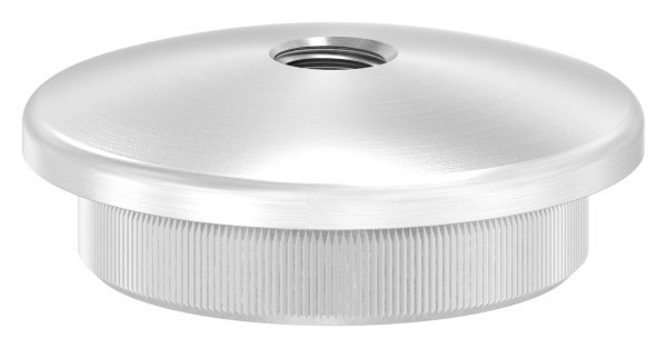 Einsteckkappe Edelstahl V2A Ø 42-4x4-0 mm mit M8 Gewinde- gewoelbt- zum Einschlagen-88-1150290-240.4