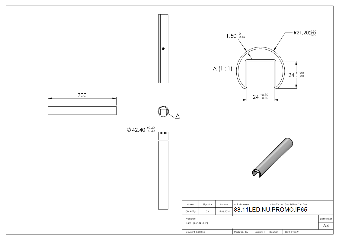 Lunora® Muster- mit LED-Band IP65-88-11LED-NU-PROMO.IP65