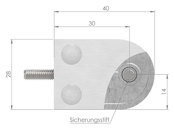 Glasklemme 40x28x17-4 mm Ø 42-4 mm- fuer 6-38 mm VSR Glas-10-MODELL16-4.21