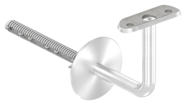 Handlaufhalter Edelstahl V2A Buegel Ø 12 mm Wandabstand 73 mm Ronde Ø 58x4 mm Drehfix fuer Ziegel-88-1150210-240-12-DF.Z