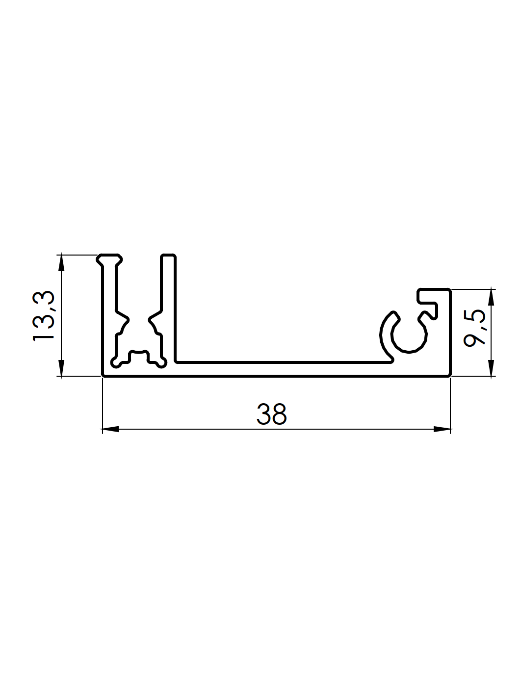 Click-Lock Abdeckleiste Aluminium 38x13-3 mm 1700 mm Anthrazit RAL 7016-89.FGA2F20X141700R7016