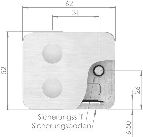 Sichtschutz Endglasklemme Mod- 26- in V2A-88-1126-EK.V2A