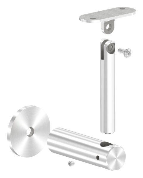 Handlaufhalter V2A Wandabstand 80 mm Ronde Ø 50 mm Gelenk flach-11-2066.4