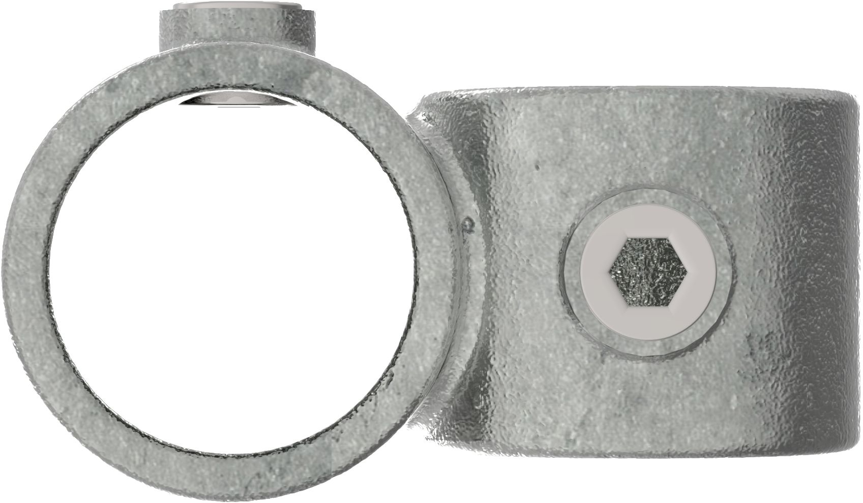Rohrverbinder Kreuzstueck vorgesetzt 90° reduziert Ø 42-4 mm -1 1-4- - 33-7 mm -1- - Temperguss verzinkt - 161C42-B34-161C42-B34