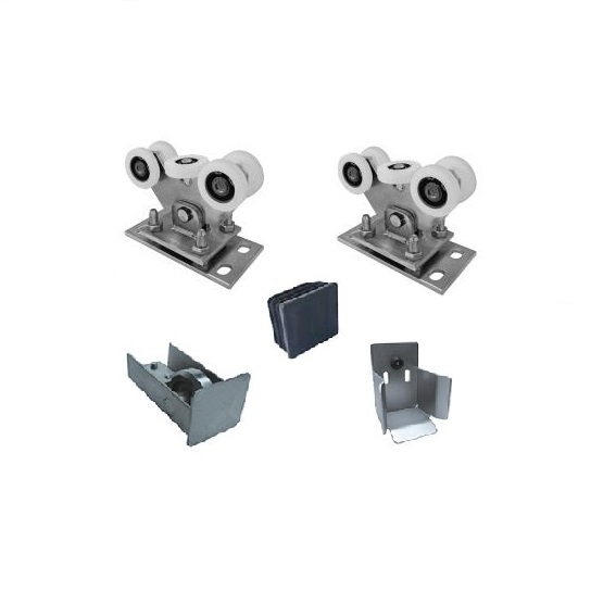 Laufwagen-Set Stahl verzinkt fuer Profil 80 x 80 mm mit Nylonrollen-89-11SV80X80ECONYLON-A.4