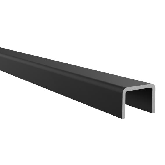 Handlaufprofil Aluminium 26 x 20 mm fuer Glas 20-00-21-52 mm schwarz eloxiert-89-11AL69010226000SEB-A.4