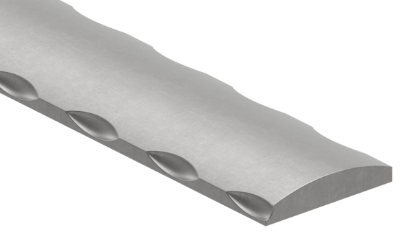 Handlauf-Flacheisen 40x8 mm gerillt - gewoelbt 3000mm S235JR Schmiedeeisen-30-1373.8