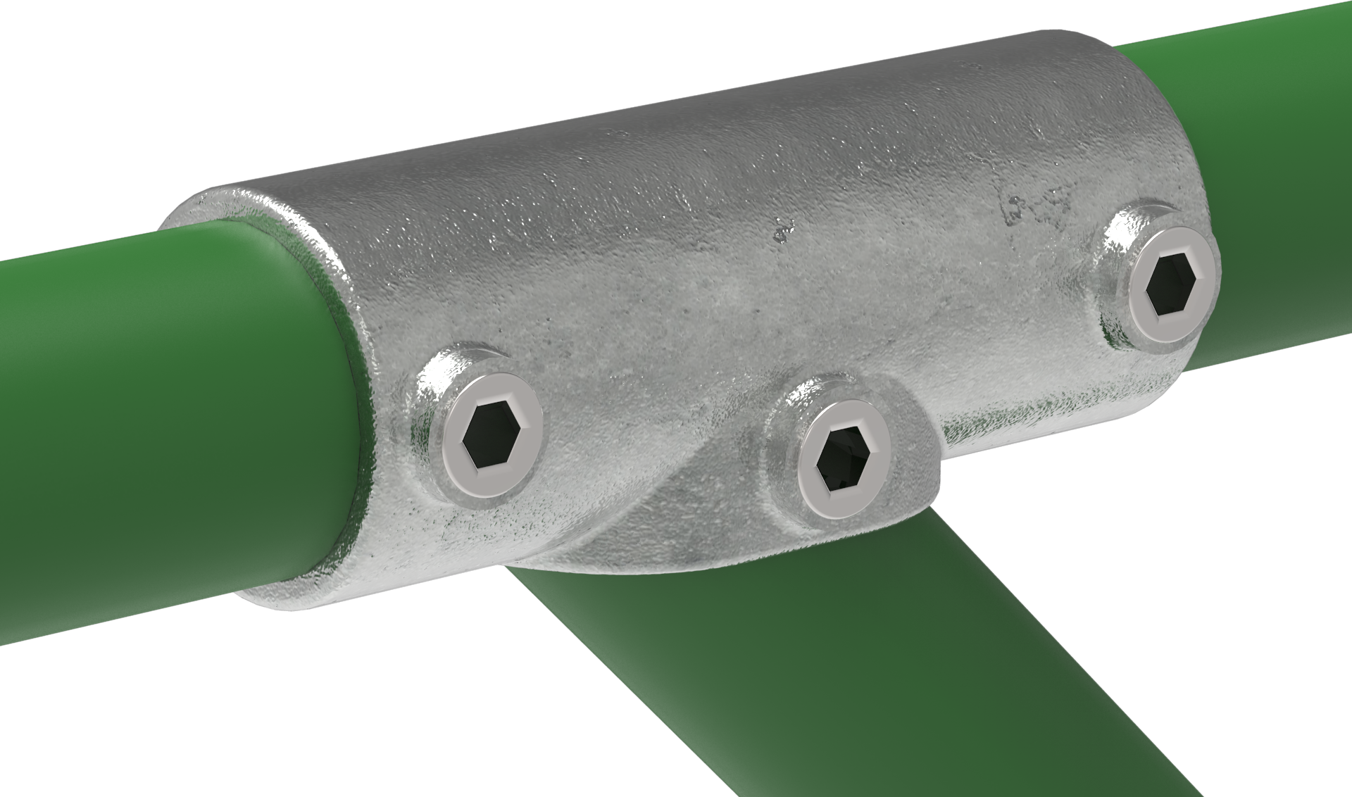 Rohrverbinder T-Stueck 30-45° Ø 33-7 – 48-3 mm - Temperguss verzinkt - 127-127