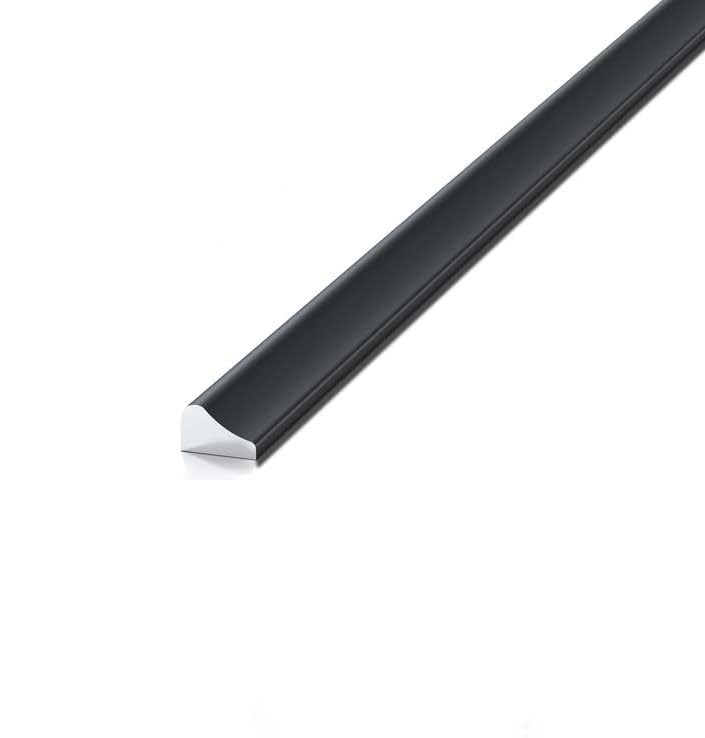 Aluminium Schwallschutz Halbrundprofil 9x15mm- eloxiert schwarz- 2000mm-89-11GSBLACKP-A.4