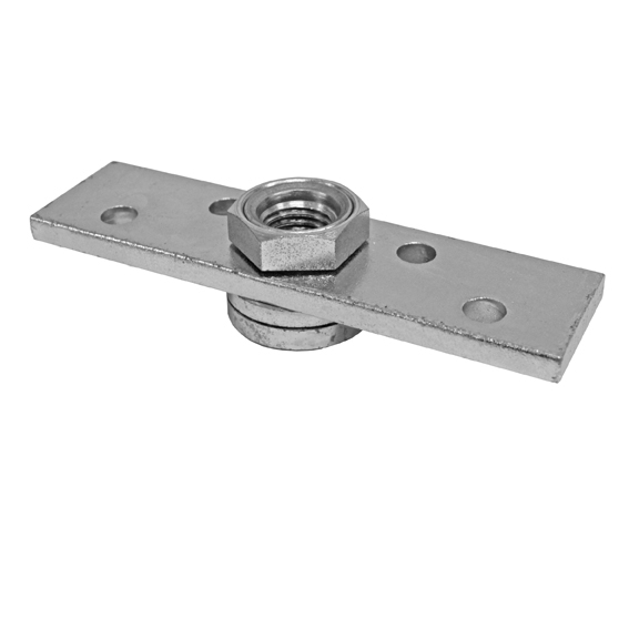 Anschraubplatte Stahl verzinkt 150 x 25 x 6 mm mit Gelenk M12 fr Torbnder-89-11H48M12-A.4
