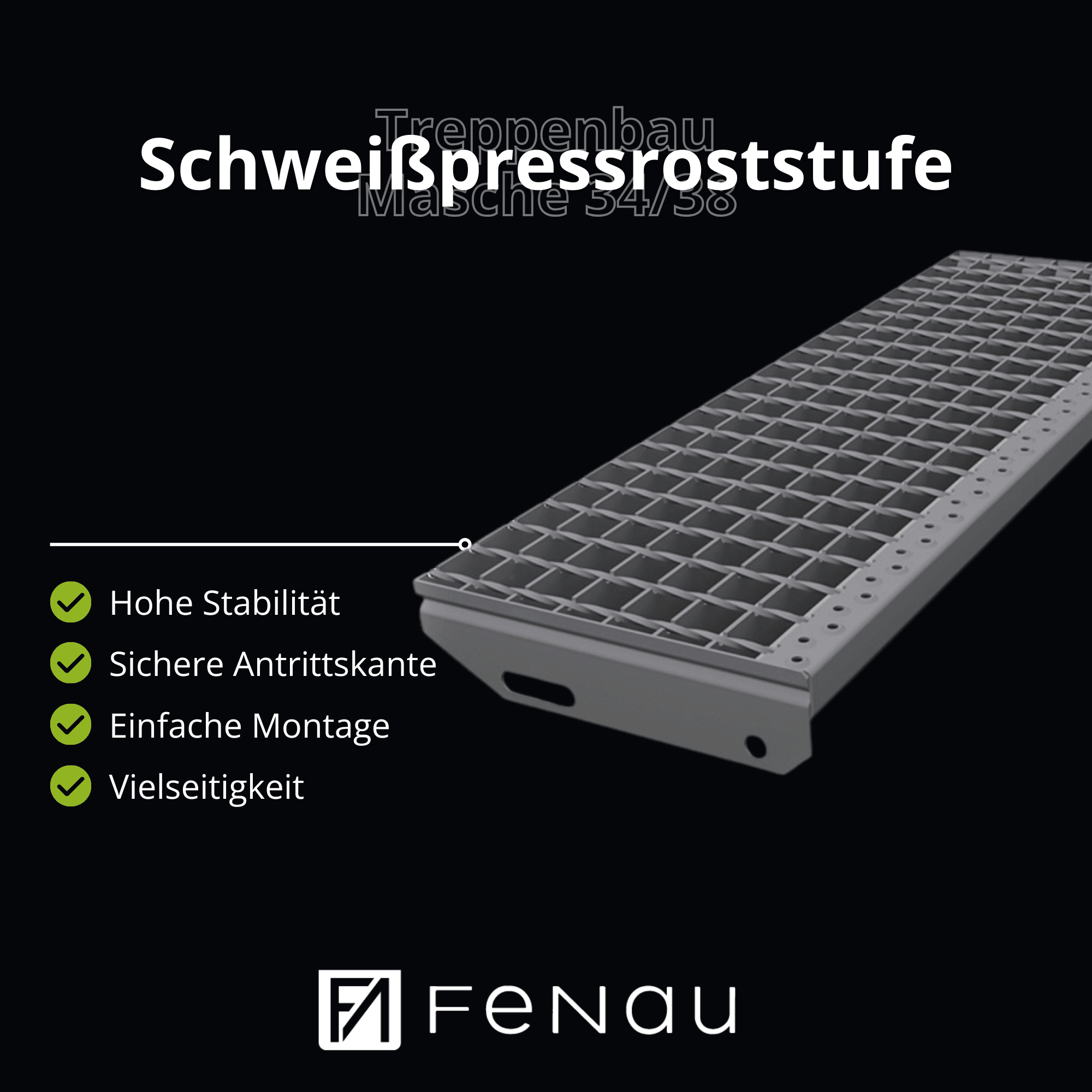 Schweisspressroststufe Metallstufe 600x240 mm Masche 34-38 mm Tragstab 30-2 mm S235JR feuerverzinkt-25-602430302.7