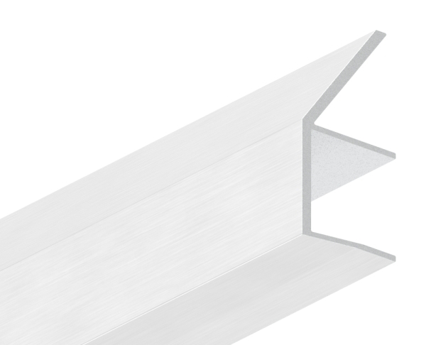 Regenrinne fuer Vordach Aluminium eloxiert fuer Glas 17-52 mm L=1400 mm-88-11VDE-RE-1400.17