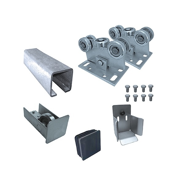 Schiebetor Beschlagset Stahl verzinkt fuer Profil 70x70 mm bis 300 kg-89.SV70X70BPZNCLASIC