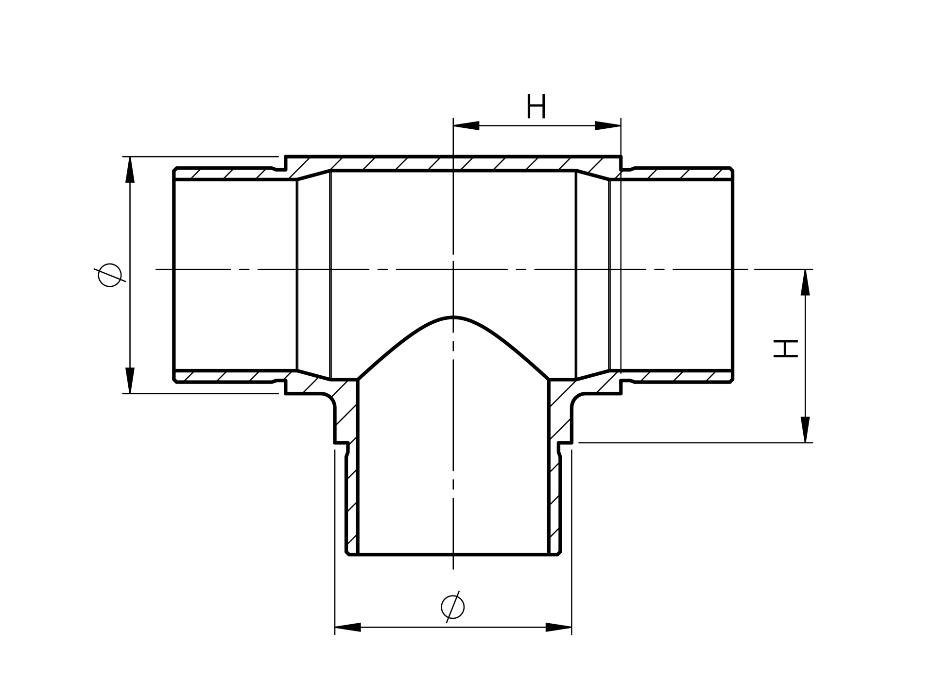 T-Verbinder Edelstahl AISI 304 fuer Rundrohr Ø 33-7x2 mm geschliffen-89-11A0307233-A.4