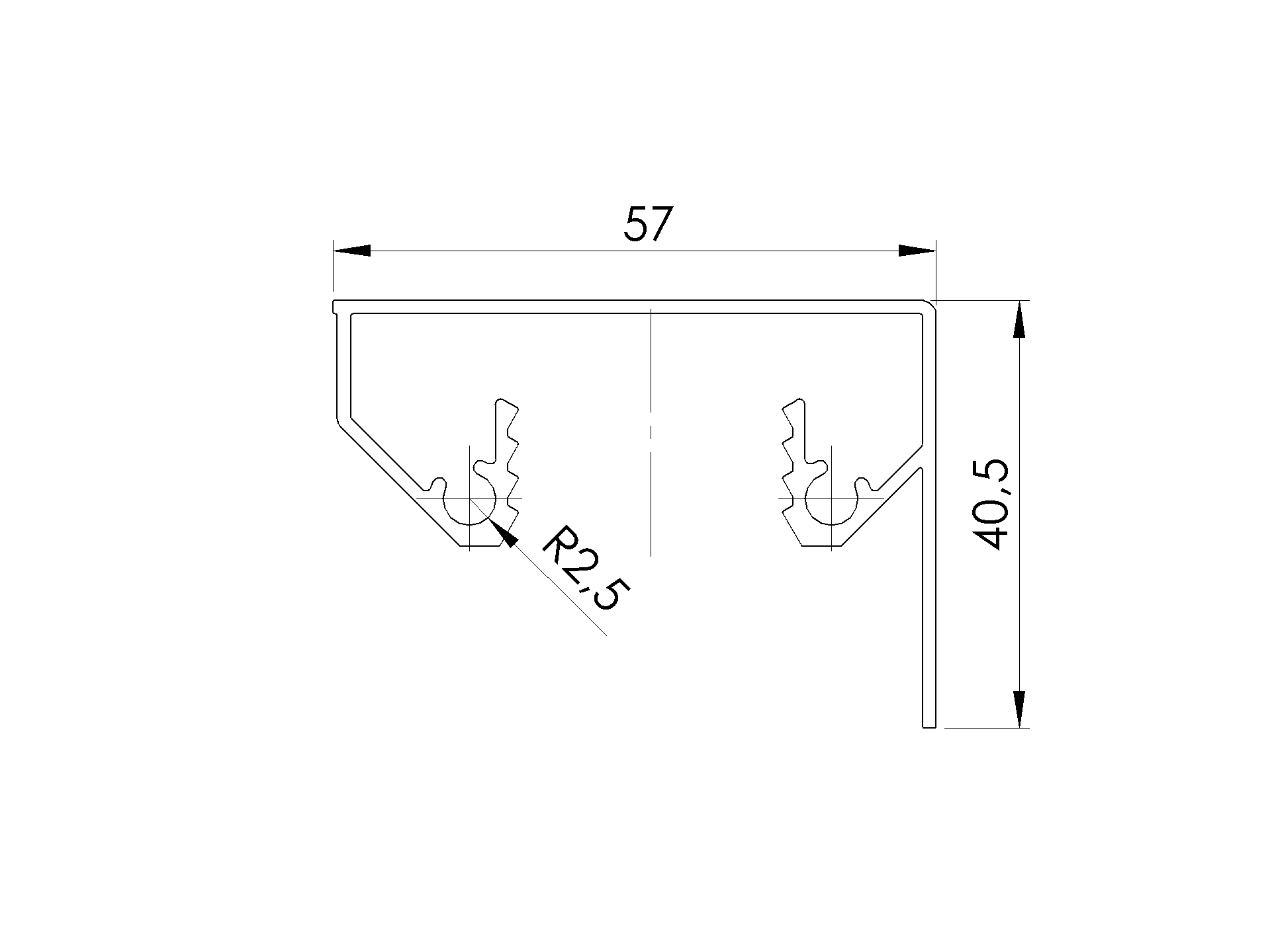 Abdeckleiste Aluminium 6000 mm Eloxiert fuer Profil AL-0006-UNO-89-11AL00276000NE-A.4