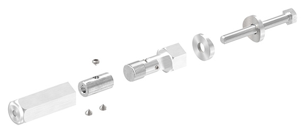 Gewindeterminal mit Gelenk - Fuer Seil Ø 4 mm - zur Selbstmontage fuer Pfosten Ø 42-4 mm - V2A-11-2900.4