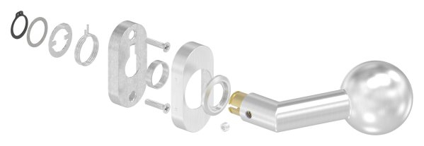 V2A Tuerdruecker gekroepft mit Kugel Ø 50 mm drehbar-11-3933.5