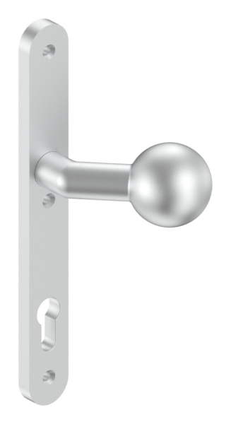Alu-Tuerknopf mit Kugel - Masse- 30x245x10 mm - Form- gekroepft - Aluminium EV1-12-3050.6