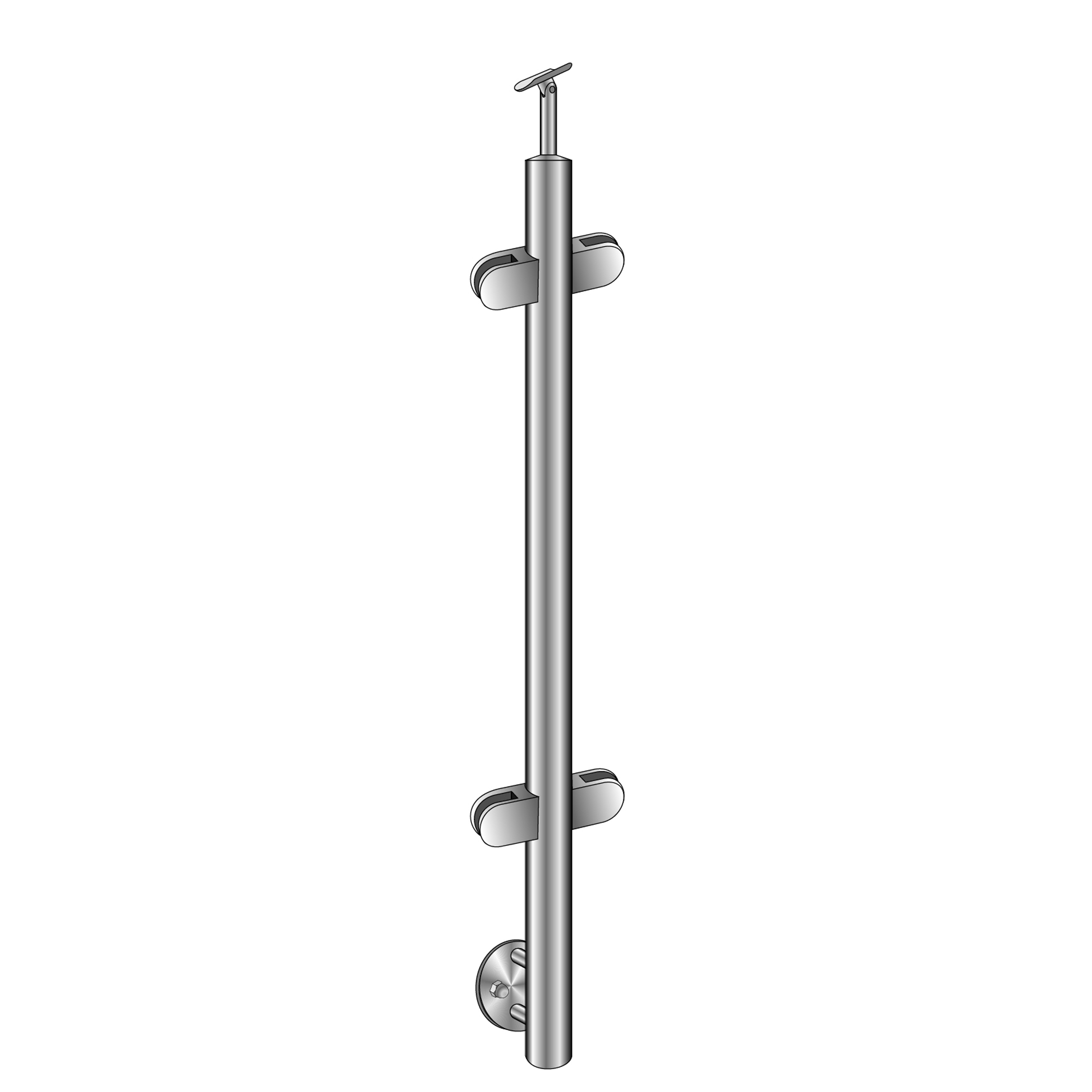 Treppenpfosten V2A 1000 mm fuer Glas seitlich-14-0047RG-A.4