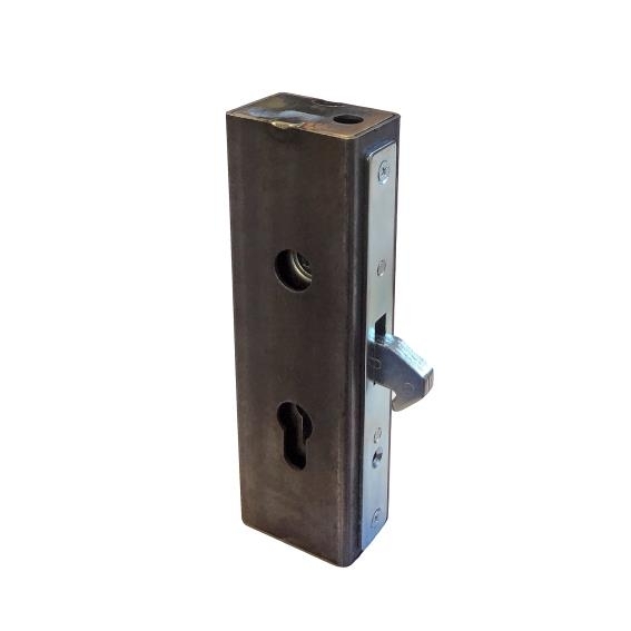 Schiebetor-Schlosskasten Stahl roh 60 x 40 x 200 mm mit Hakenschloss-89-11H4660X40-A.4