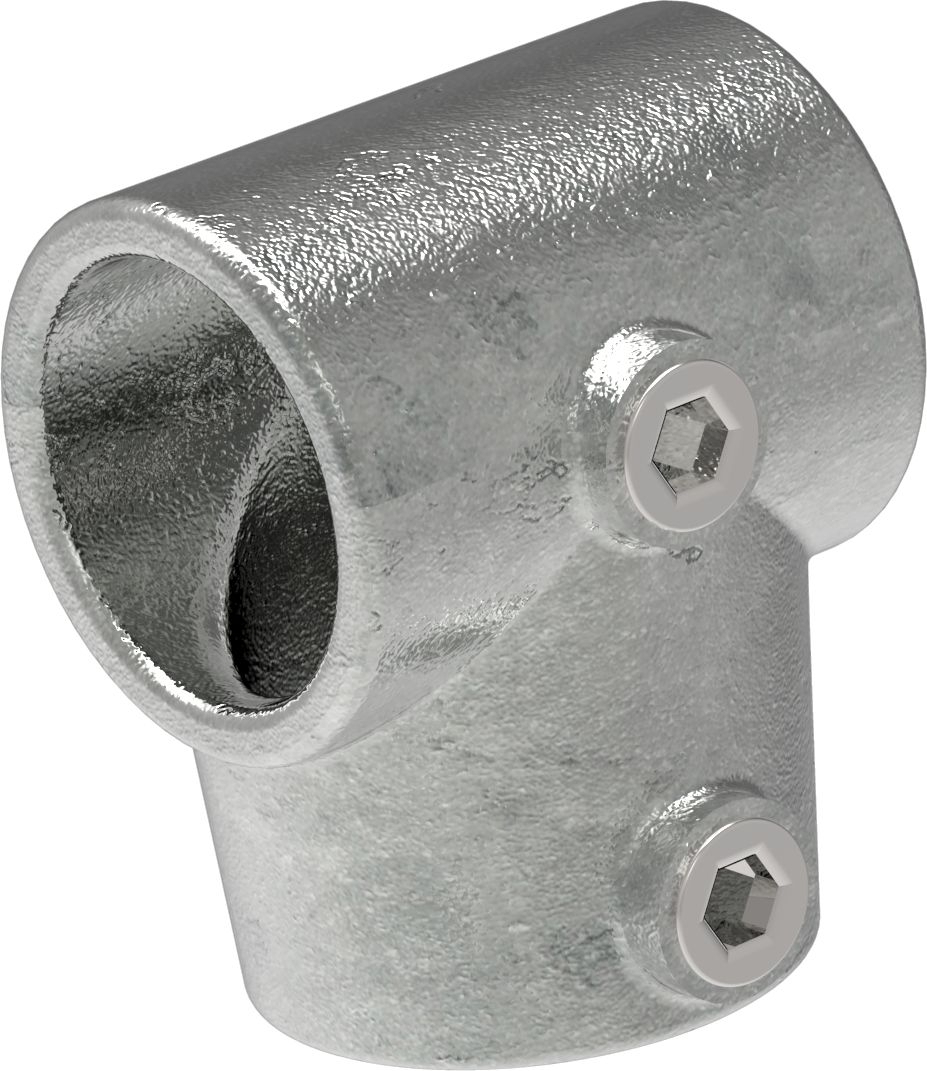 Rohrverbinder - T-Stueck kurz verstellbar 0-11° - 153 - 33-7 mm - 48-3 mm - 1- - 1 1-2- - Feuerverzinkt u. Elektrogalvanisiert-153