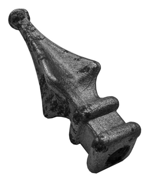 Zaunspitze Stahl roh Ansatz 24x24 mm- Hoehe 120 mm- mit Bohrung Ø 12-7 mm-88-1132501.ML