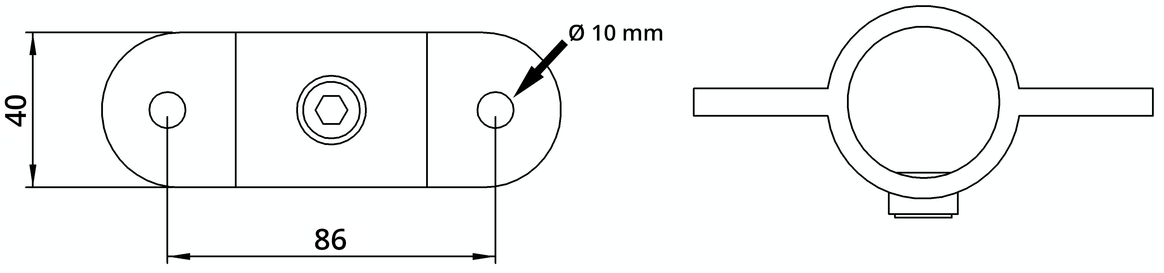 Rohrverbinder Gelenkauge doppelt Ø 33-7 mm -1- - Temperguss verzinkt - 167MB34-167MB34