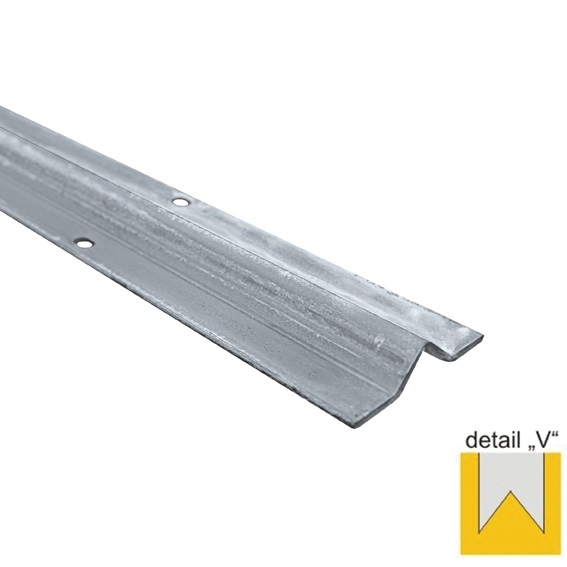 Bodenlaufschiene mit V-Rille Edelstahl V2A L=3000 mm zum Anschrauben-89-11H839V3000-A.4