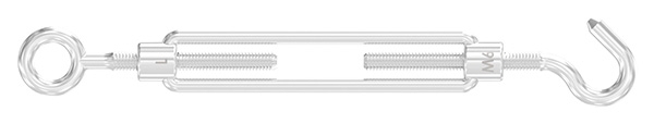 Spannschloss - M6 - Oese-Haken - mit Links-Rechtsgewinde - V4A-11-2957.1
