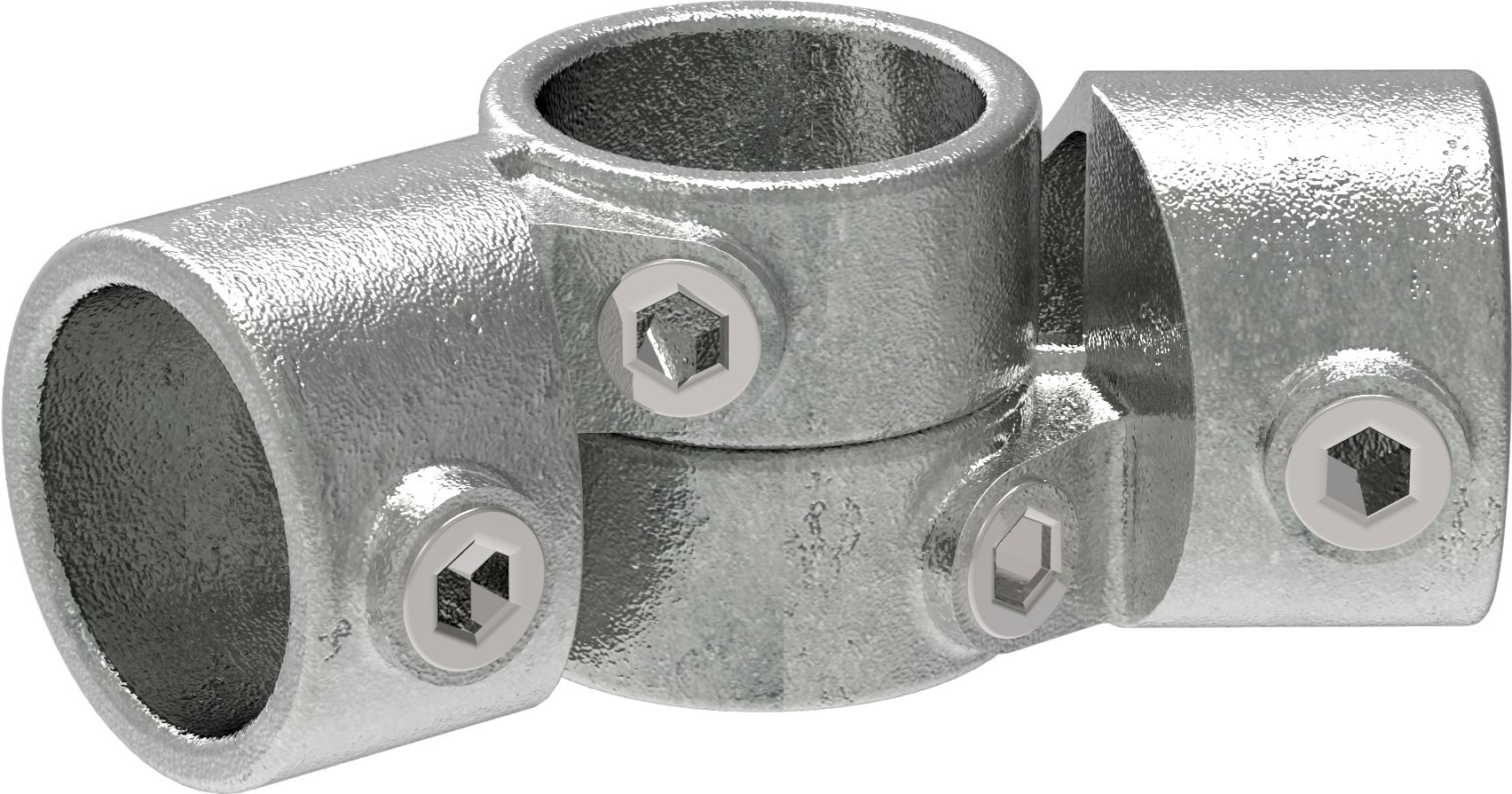Rohrverbinder Winkelgelenk verstellbar Ø 60-3 mm -2- - Temperguss verzinkt - 148E60-148E60