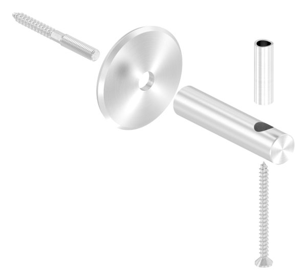 Handlaufhalter V2A Ronde Ø 70 mm Wandabstand 80 mm zum Anschrauben mit Holzschraube-88-1150198.240