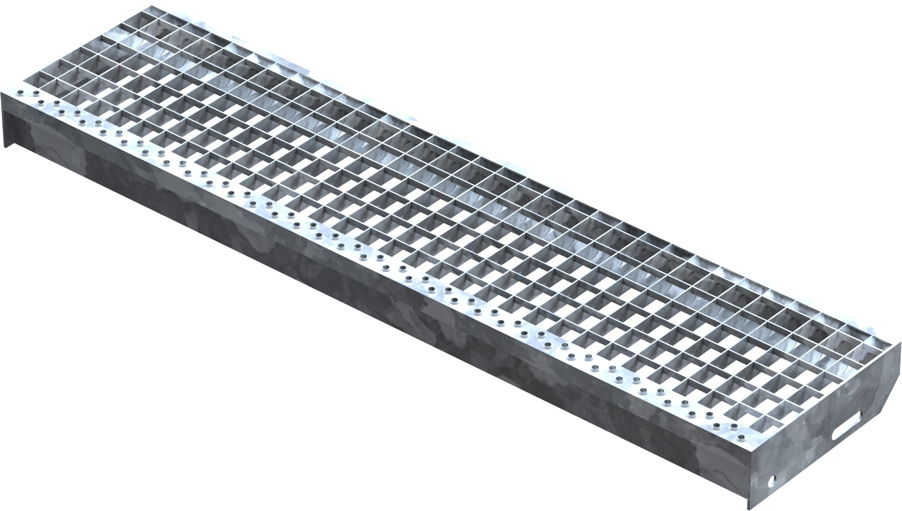 Gitterroststufe Treppenstufe Masse- 1000x240 mm 30-30 mm S235JR -St37-2- im Vollbad feuerverzinkt-40-1002430.7