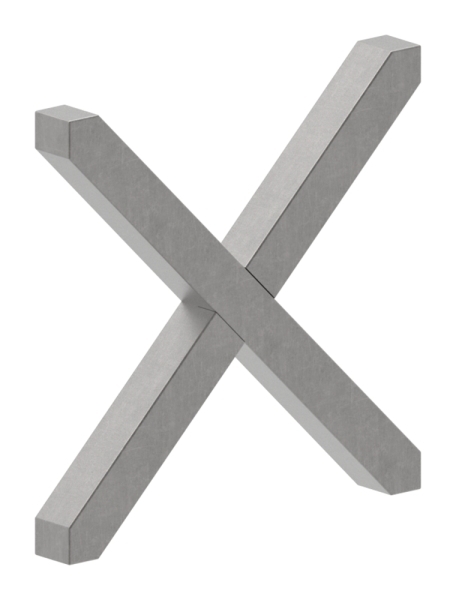 Kreuz - Material- 12x12 mm - Masse- 100x100 mm - Stahl S235JR- roh-30-1935-100.8
