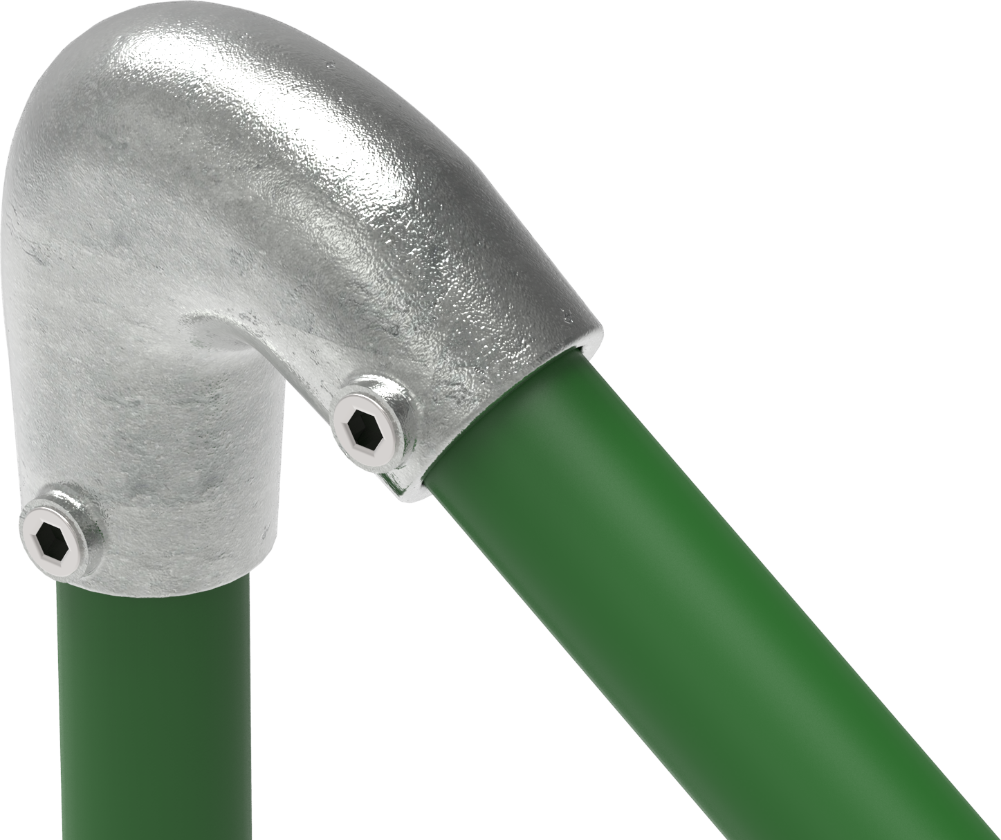 Rohrverbinder Bogen variabel 40-70° Ø 33-7 – 48-3 mm - Temperguss verzinkt - 123-123