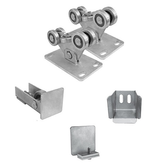 Laufwagenset Edelstahl V2A fuer Profil 60 x 60 mm roh-89-11SV60X60ECOINOX-A.4