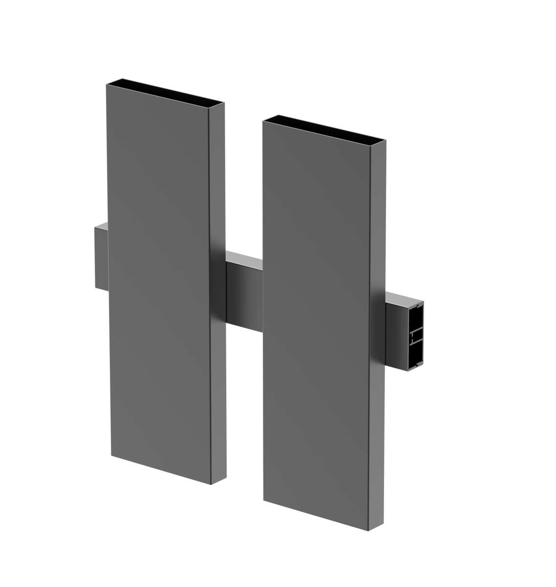 Adapterprofil Aluminium 45x20 mm 6-0 m fuer 40 mm Fuellungen Natur-89-11FGAL40U6000N-A.4